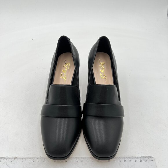 Classic Black Block Heel Loafers - Picture 3 of 8